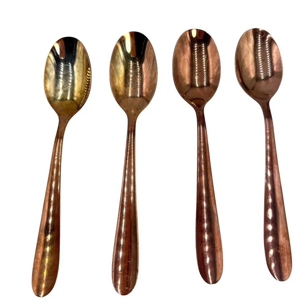 Mismatched Flatware Set‎ 31pc Copper Rose Gold Mixed Patterns